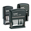 Carimbos da linha Printy datadores  numeradores com textos variados